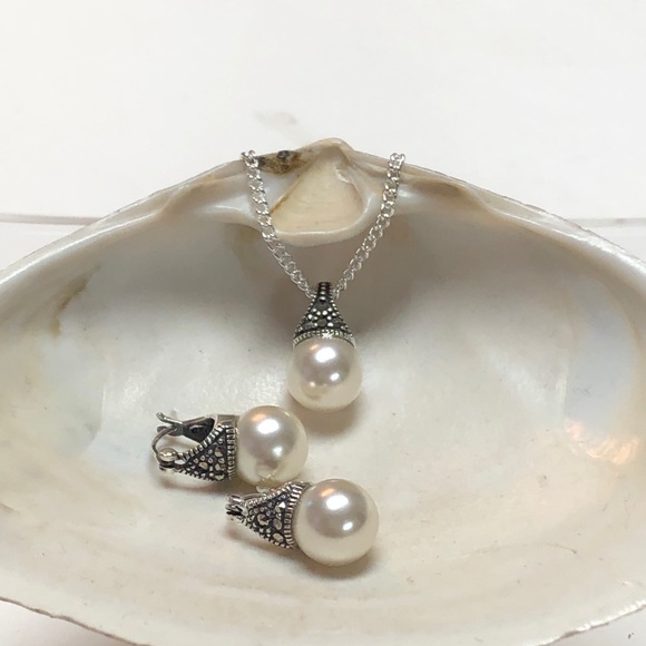 Nela’s Creations Jewelry - 925 Sterling Silver Set Necklace/Earrings